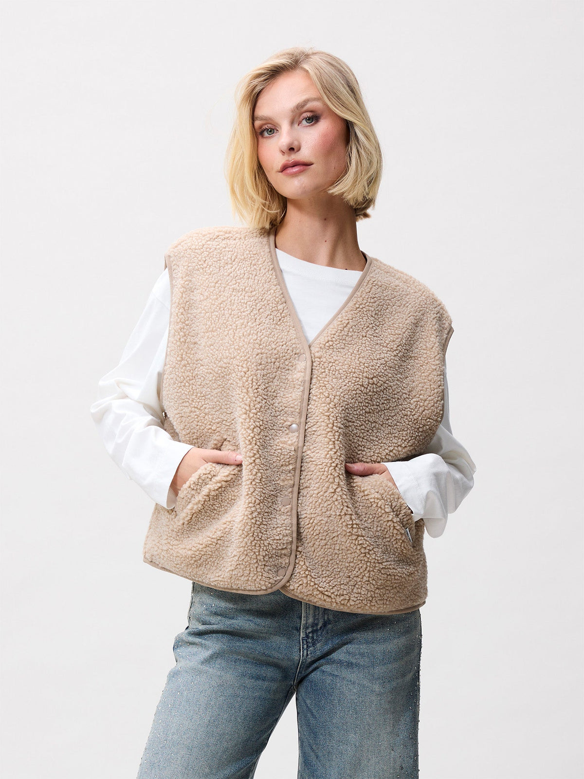 Catwalk Junkie Teddy Bodywarmer Fake Fur Fake Fur