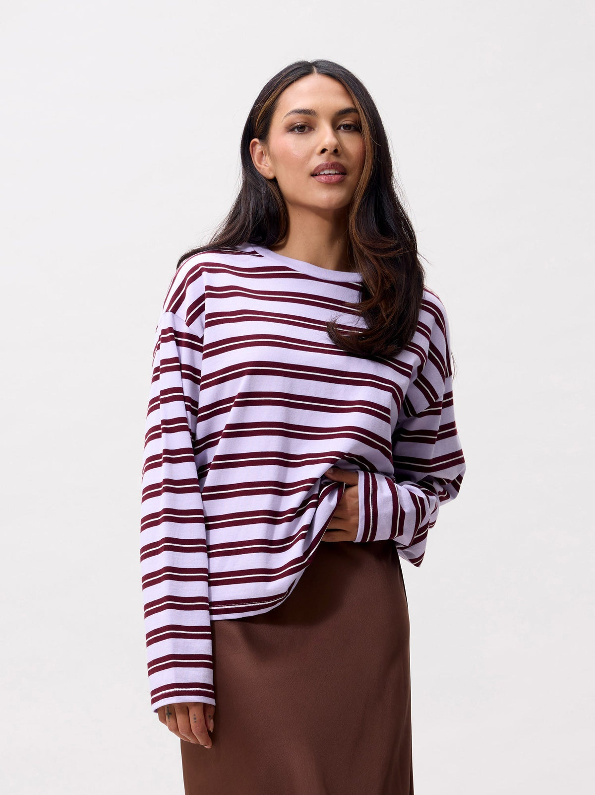 Striped Long Sleeve Lavender Frost