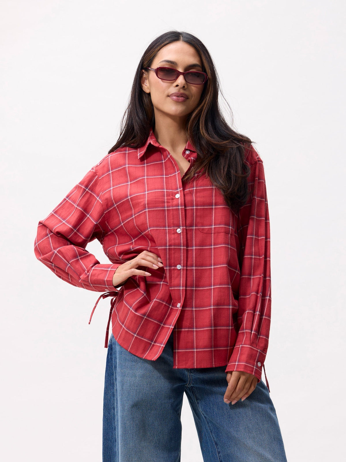 Check Blouse Red