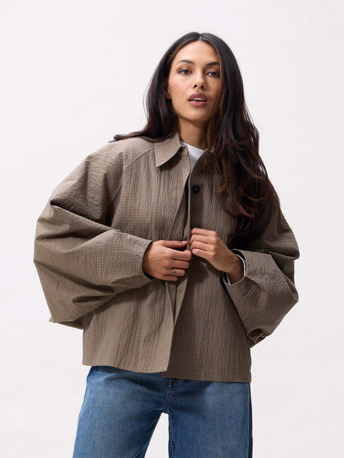 Catwalk Junkie Check Cape Jacket Mountain View
