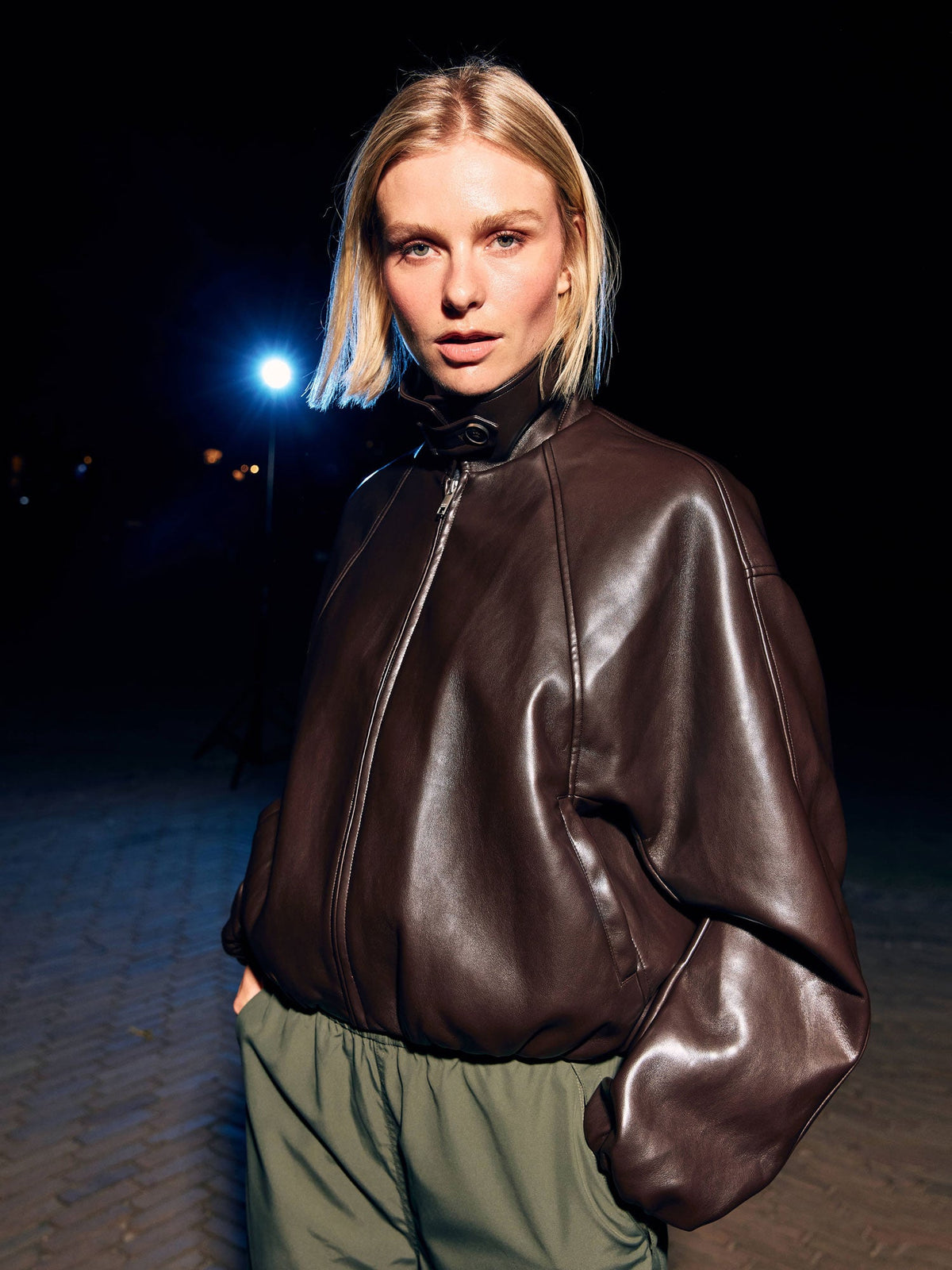 Catwalk Junkie Vegan leather jacket Dark Cacao