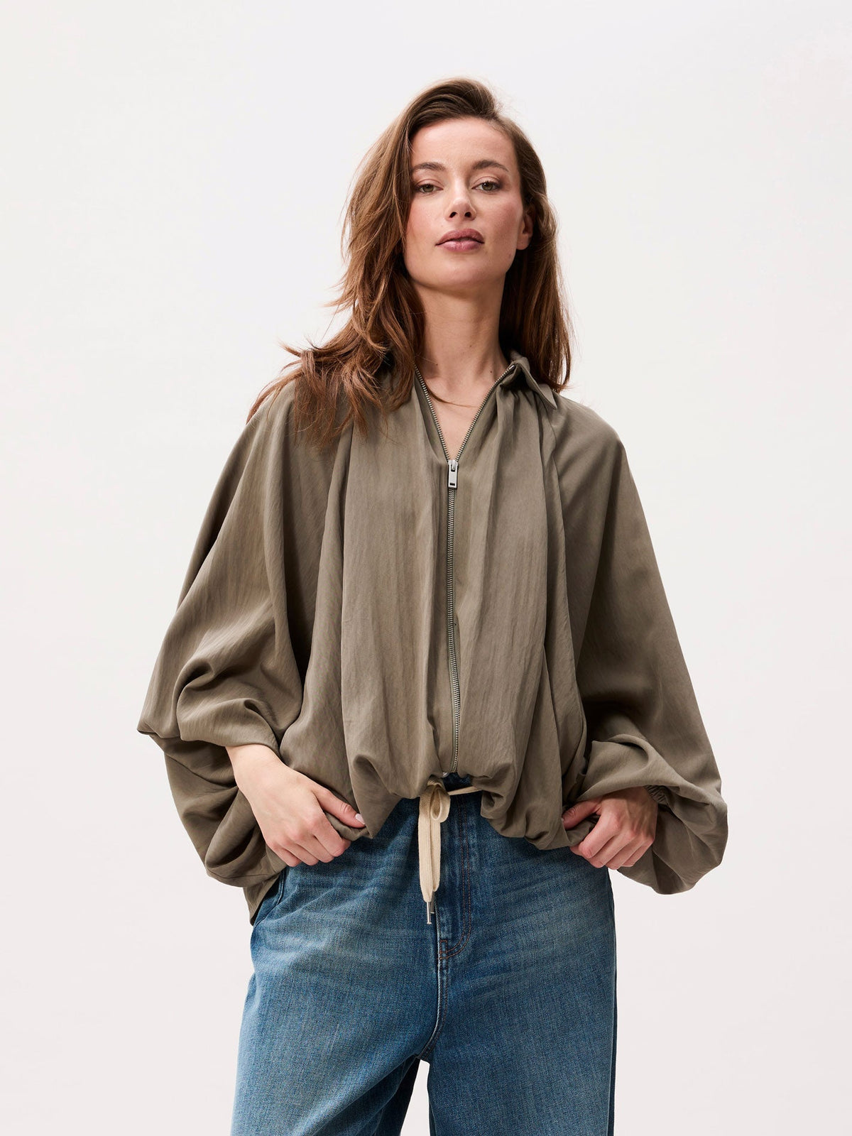 Catwalk Junkie Draped Blouse Beetle