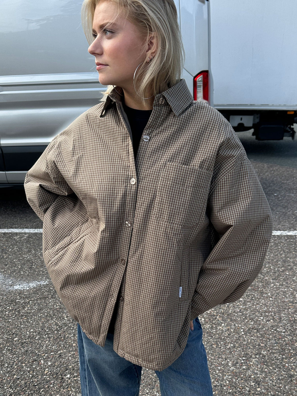 Catwalk Junkie Light Padded Check Jacket Caramel