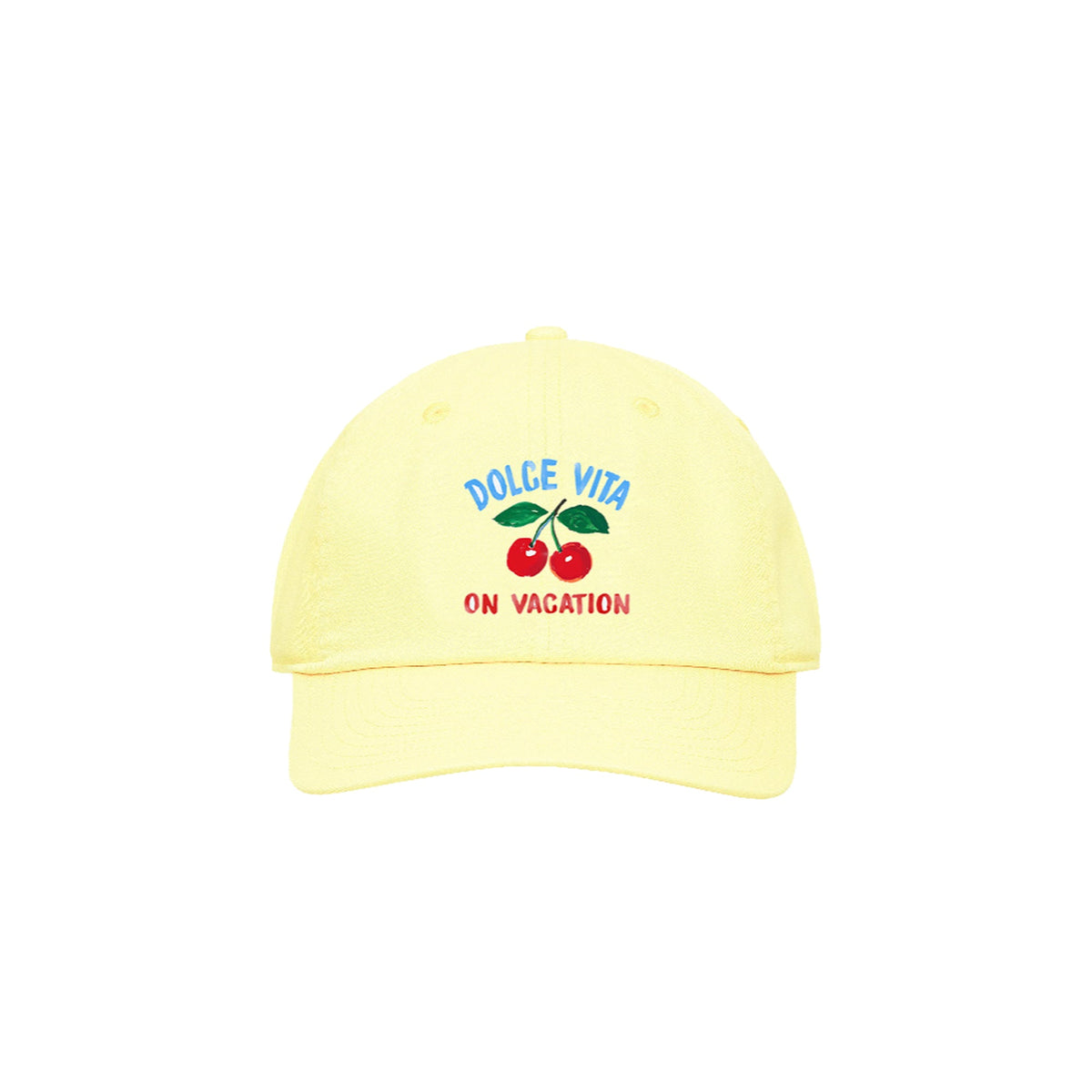 On Vacation Cherry Cap Pastel Yellow