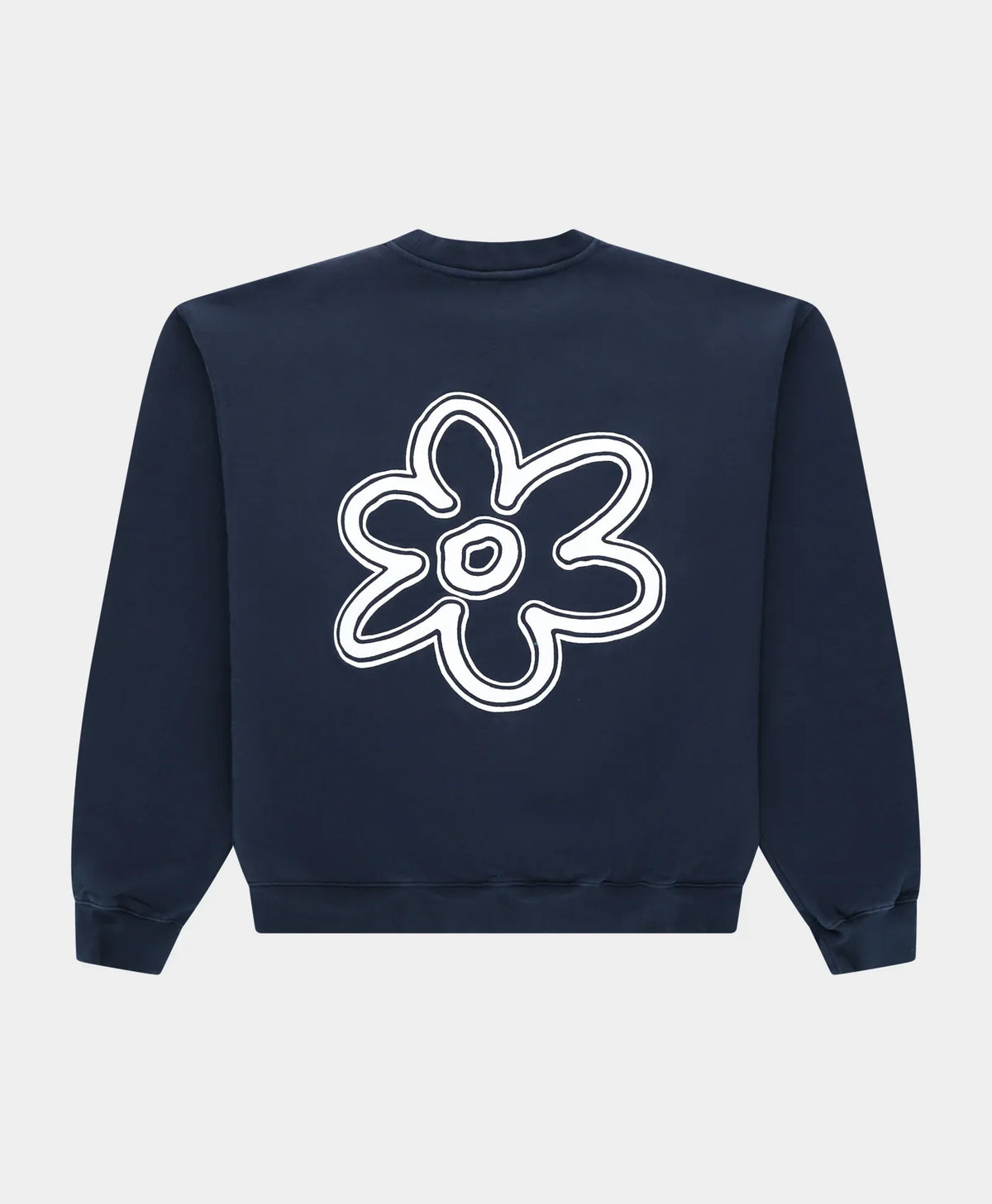 Line Flower Crewneck Blue