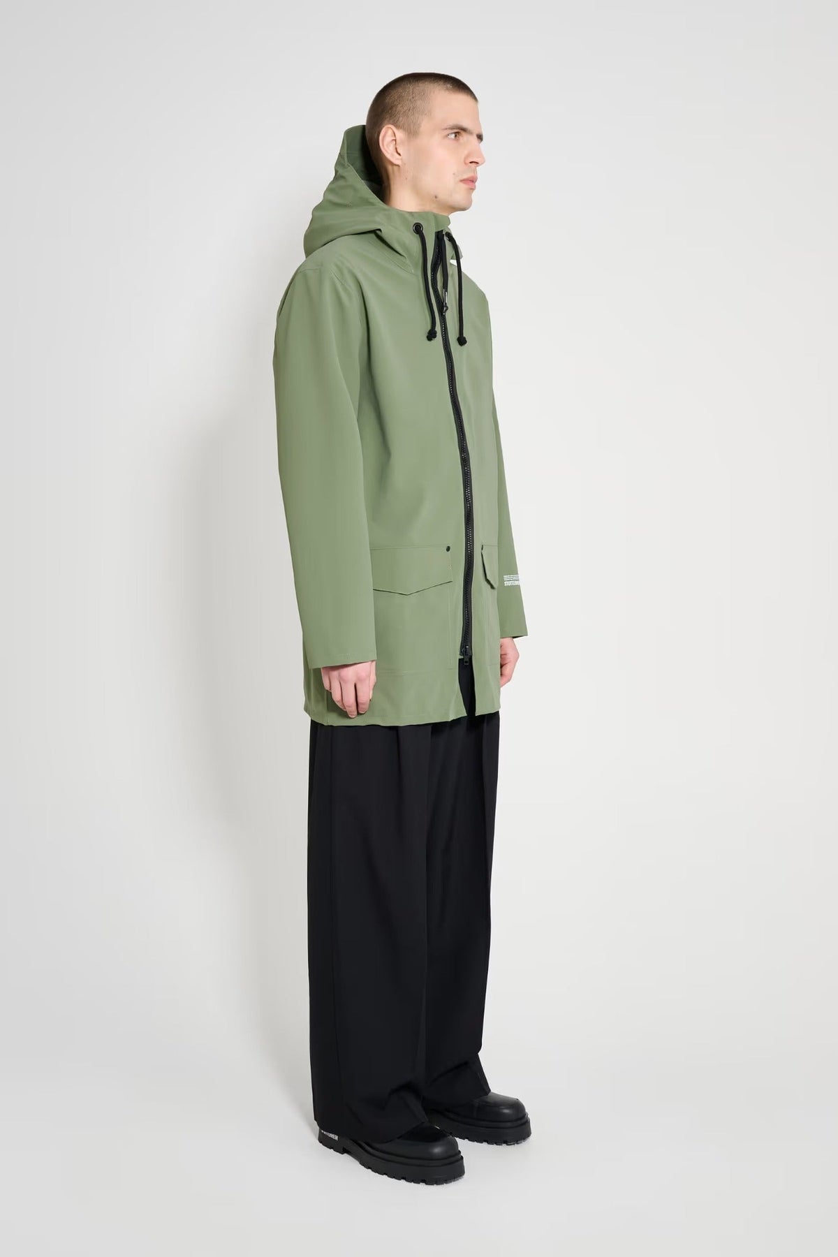 Stutterheim Stockholm Patch Raincoat Dry Green